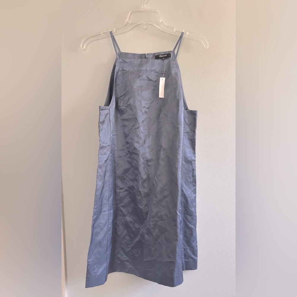 New with tags Madewell linen blend mini semi formal dress in periwinkle blue